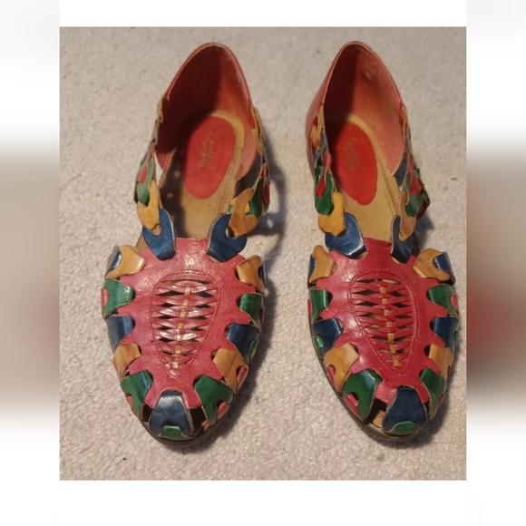 SANDRA MILLER  Multicolor Leather Flat  Slip On Shoes Size 7M - Picture 1 of 6